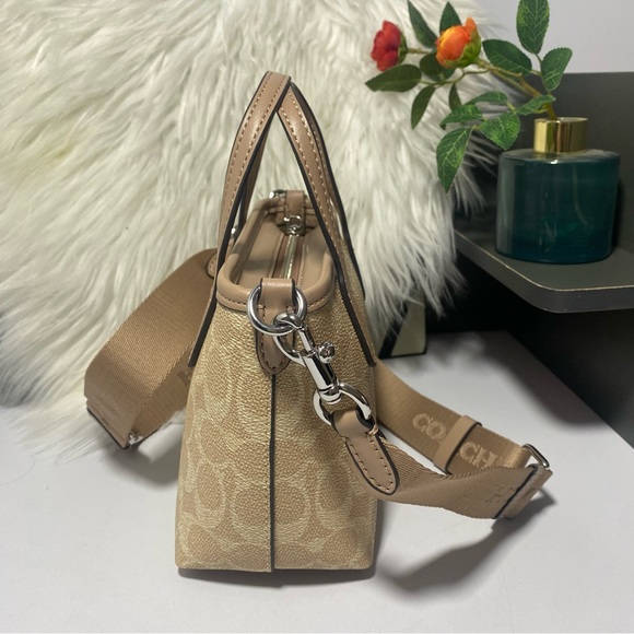 Coach Tan Signature Canvas Tote Bag - Picture 3 of 5